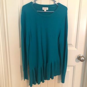 Elle Asymmetrical Sweater Teal
